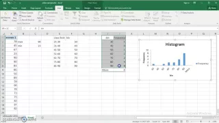 Use Excel  2016 to make Frequency distribution and Histogram for quantitative data