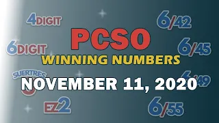 P81M Jackpot Megalotto 6/45, EZ2, Suertres, Grand Lotto 6/55 | November 11, 2020