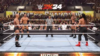 WWE 2K24 - LA Knight Vs Stone Cold Vs The Rock Vs Roman Reigns FATAL 4 WAY MATCH (PS5)