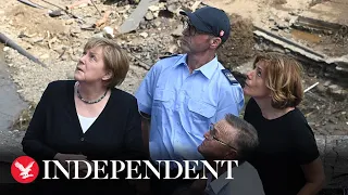 Angela Merkel visits flood-hit area in Germany