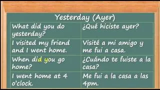 Cómo Aprender Inglés - Rápido y Fácil | Ayer | Yesterday