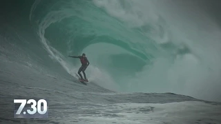 Daredevil surfers chase massive waves at Shipstern Bluff
