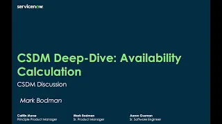 CSDM deep-dive: availability metric calculation discussion and overview