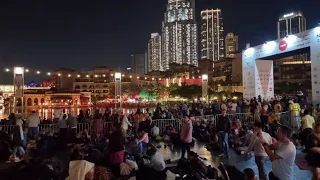 9pm amazing Dubai Mall Dubai Fountain Show before Burj Khalifa New Year's Day 2023 Fireworks Display