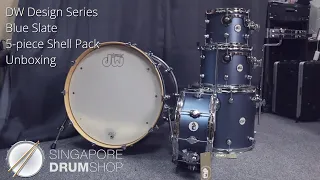 DW Design Series Blue Slate 5-piece Shell Pack Unboxing