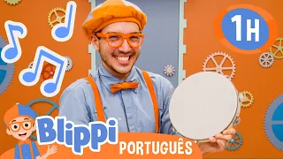 Blippi Aprende a Tocar Música! | 1 HORA DO BLIPPI! | Blippi em Português | Vídeos Educativos