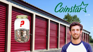 Cashing in Coins Found in ABANDONED Storage Unit! - Using Coinstar!