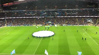 Pre-match "Na Na Na City", Man City vs Arsenal, Etihad Stadium, Premier League anthem, experience