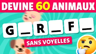 Devine 60 ANIMAUX sans VOYELLES en 3 secondes 🦁🐼✅