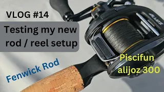 Vlog #14 Testing new Rod/reel combo. Piscifun alijoz 300 an Fenwick elite 7' inshore