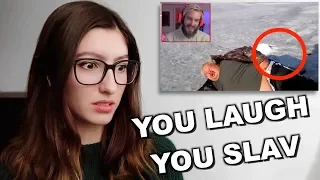 Slavic Girl Reaction to PewDiePie YOU LAUGH YOU SLAV - YLYL #0022