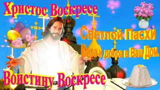 Христос Воскресе Воистину Воскресе Светлой Пасхи Мира и Добра Вашему Дому открытка