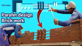 Morden Parapet Design Brick Work || Beautiful Parapet wall design