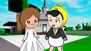 MELINA y PATO LOCO BEBÉ SE CASAN EN BROOKHAVEN ROBLOX!