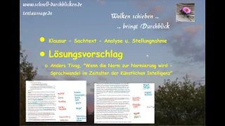 Lösung für Probeklausur Sachtext Abi2024 Normierung als Problem von Sprache und Politik