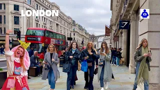 London Walk 🇬🇧 Easter Oxford & Regent Street to Piccadilly Circus | Central London Walking Tour. HDR