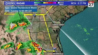 Monday night - Severe Thunderstorm Watch Issued for parts of the KIII Viewing Area