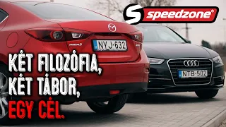 Speedzone használtteszt: Két filozófia, két tábor, egy cél. Mazda3 sedan | Audi A3 limuzin