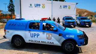 PERSEGUIÇÃO + CONFRONTO ARMADO UPP PMERJ | GTA 5 POLICIAL