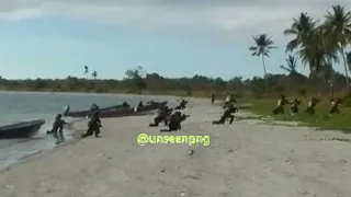PNGDF Special Force in action. Beach landing assault.🇵🇬🤫🇵🇬👍
