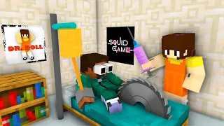 Minecraft, CUTE GIRL DR, SQUID GAME DOLL HEALING ALL THE MOBS - MONSTER SCHOOL