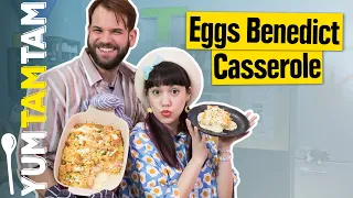 Eggs Benedict Casserole mit Sauce Hollandaise // Rezept für ein Osterfrühstück