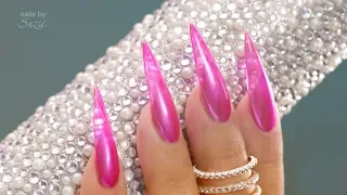 Jelly Nails with a Chrome Twist