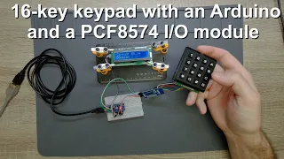 16-key keypad with an Arduino and a PCF8574 I/O expander module