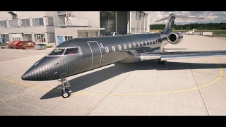 Mise en peinture d'un Bombardier Global 6000