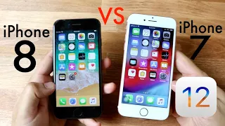 iPHONE 7 Vs iPHONE 8 On iOS 12! (Speed Comparison) (Review)