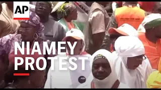 Demonstrators take to the streets of Niger's capital to protest against presence of foreign forces