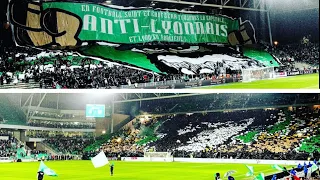 CHOREO SAINT-ETIENNE FANS AGAINST LYON || SAINT-ETIENNE VS LYON (03/10/2021)