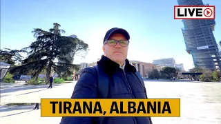 Tirana, Albania 🇦🇱 Walking Tour 😎Chat Live 🔴🖐11/2/2023 😎Tirana AL✨