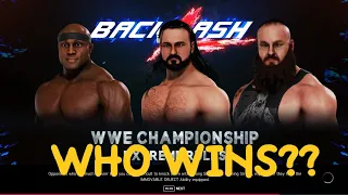 WWE 2K20 - Triple Threat Bobby Lashley vs Braun Strowman vs Drew Mcintyre Backlash 2021 Title Match