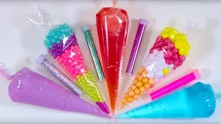 Making Slime With Piping Bags - Crunchy Slime.