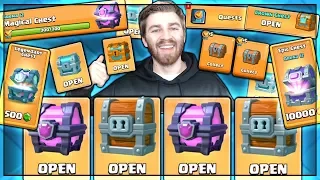 ALL FREE CHEST OPENING!! HOW MANY LEGENDARIES?! | Clash Royale | OPENING ALL MY CHESTS!