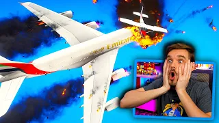 In GTA 5.. Airbus A380 gets into a HORRIBLE mid-air COLLISION! (OMG!)