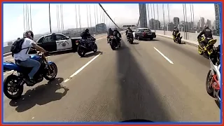 POLICE Attempt To SHUT DOWN Oakland Bridge On Motorcycles Bikes Vs Cops