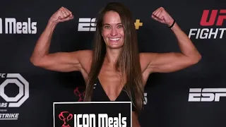 Vanessa Demopoulos and Karolina Kowalkiewicz - Official Weigh-ins - (UFC Fight Night: Dern vs. Hill)