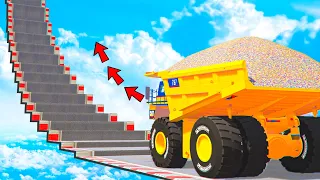 HOW DARE CAN A HUGE BELAZ CLIMB UP THE STAIRS! - EXPERIMENTS IN GTA 5 ONLINE