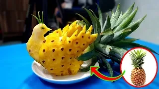 How to make a Bird with pineapple? Pineapple Bird | Fruit Carving