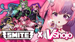 Playing SMITE With The VSHOJO Collab Skins!