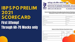 My IBPS PO Prelim 2021 Scorecard | First Attempt | IBPS PO Result | Motivated #IBPS2021 #Banker