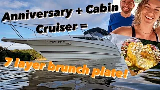 Cooking on our cabin cruiser, Aniversary brunch!