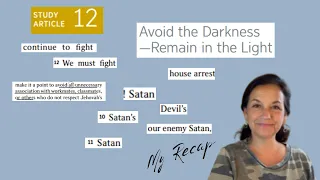 Study Article 12: Avoid The Darkness-Remain In The Light, My Recap #jehovahswitness, #watchtower