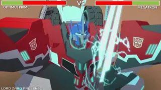 Optimus Prime vs Megatron full fight WITH HEALTHBARS