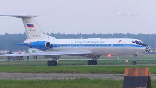 взлёт с прогревом Ту-134 "Санкт-Петербург" RF-90789