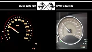 BMW 520d F10 VS. BMW 320d F30 - Acceleration 0-100km/h