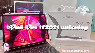 Unboxing 11” iPad Pro 2021 Silver + accessories [magic keyboard//apple pencil]  | Apple products