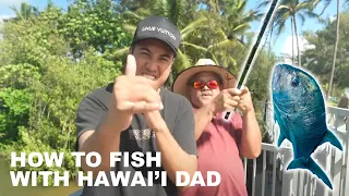 Hawai'i Dad Teaches Son How To Fish!